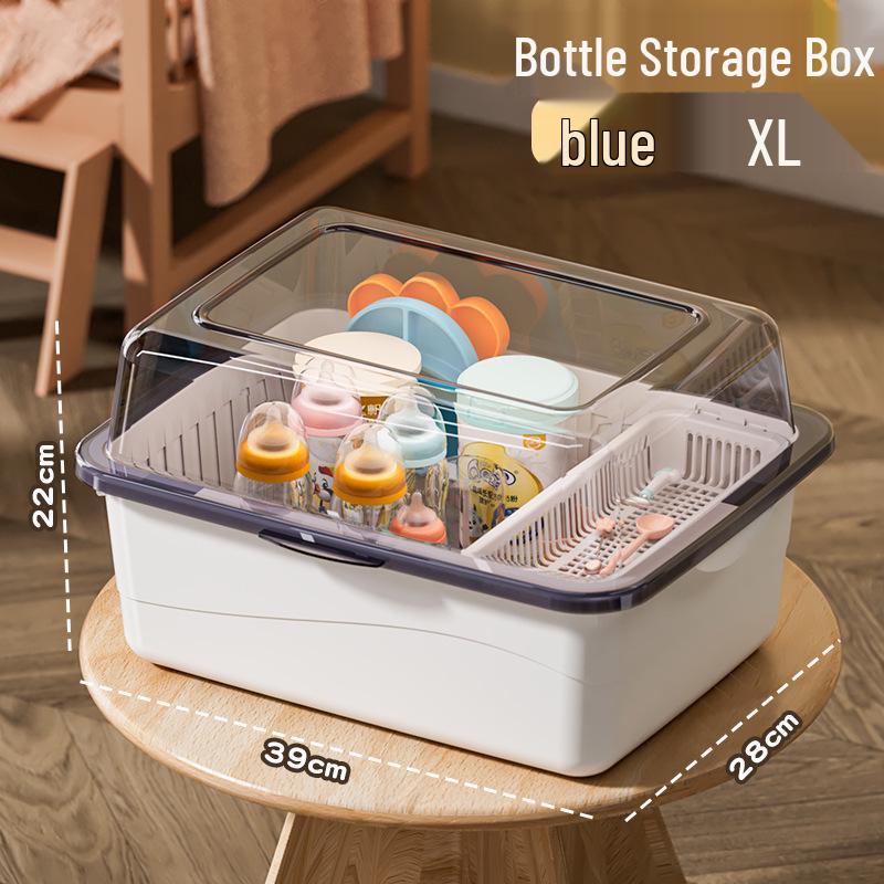 Cutlery & Bottle Drying Rack with Dustproof Lid for Baby Utensils