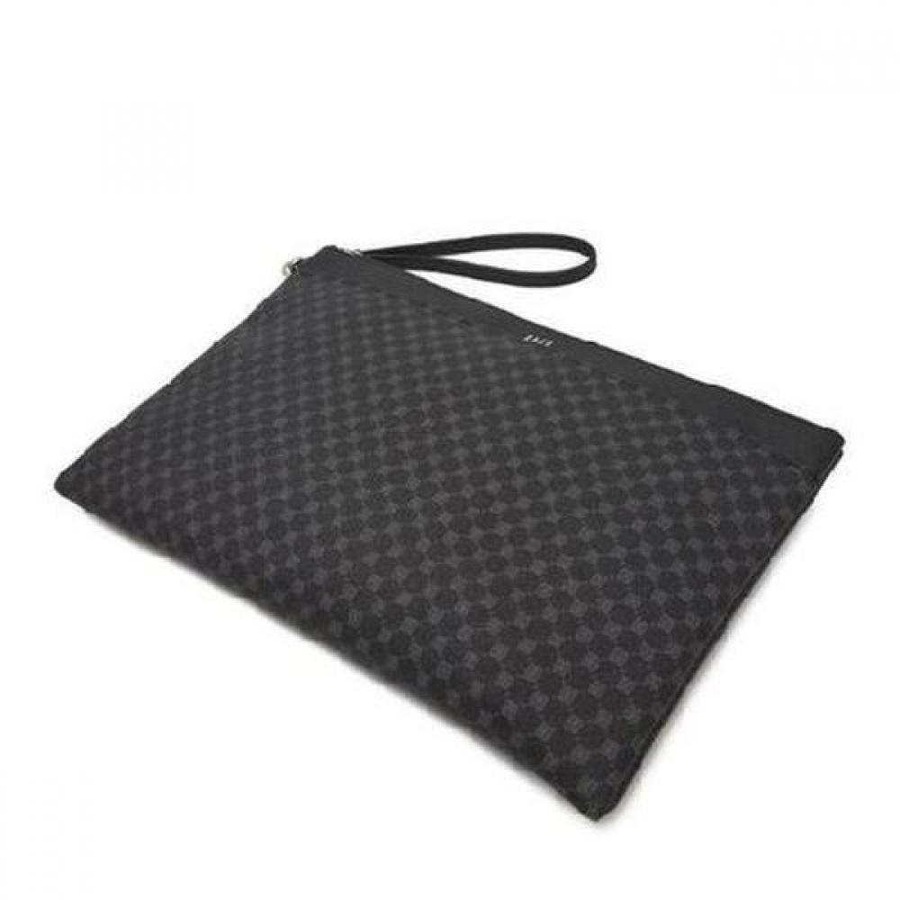 Daks Black Leather Dd Logo Pattern Large Clutch Bag Dbba2f466bk