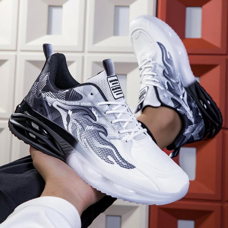 

Running Shoes Men Durable Thick-soled Anti-slip Men Shoes Comfortable Breathable Lightweight Soft Mesh Lace-up Sports Shoes Men 39