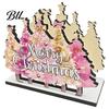 Kitchen Bar Counter Decoration Wooden Christmas Napkin Holder, Gnome/Christmas Tree/Snowman Shape, Pink Solid Wood Dispenser Stable Organizer