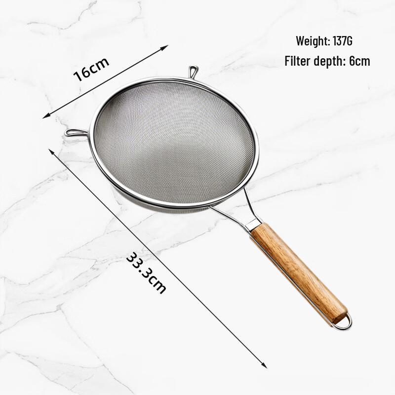 Wutuo 304 Edelstahl Schlitzschöpflöffel mit Holzgriff (2er-Pack)