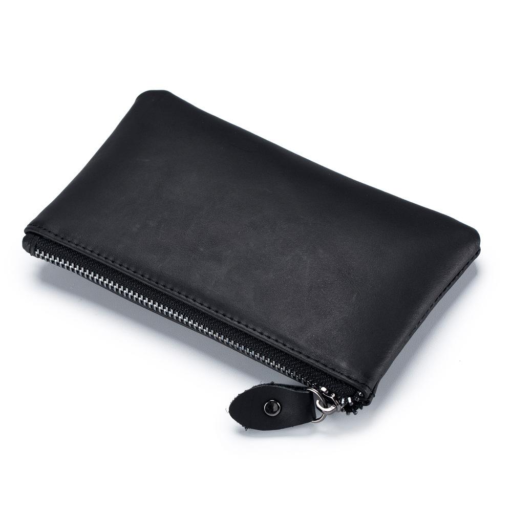 

New simple and retro men s change bag, ultra-thin storage bag, portable thin card bag, coin bag wholesale. чёрный