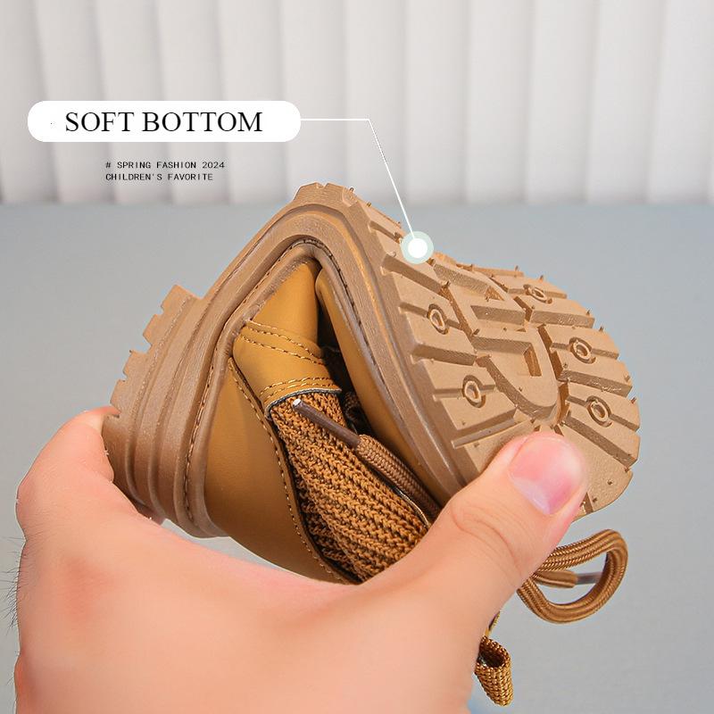 Kinder Kurzstiefel Herbst Jungen Mädchen Schöner Schuh Lässig All-Match Bequem Seitenreißverschluss Rutschfest Knöchelhoch H07275