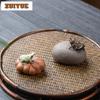 Yixing Zisha Water Spray Stone Frog Tea Pet Ancient Flowerpot Landscaping Tea Figurine Play Toys Tea Statue Ornaments Gift Craft