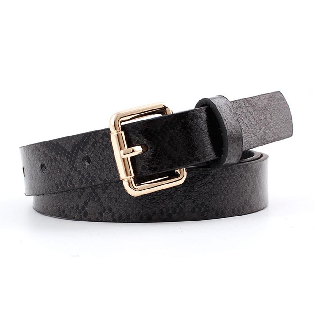 Women Fashion Retro Style All Match Snakeskin Printing Thin Waist Belt