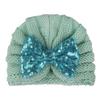 New baby sequined knotted thermal hat in autumn and winter, cute baby bow knitted hat, children's hat