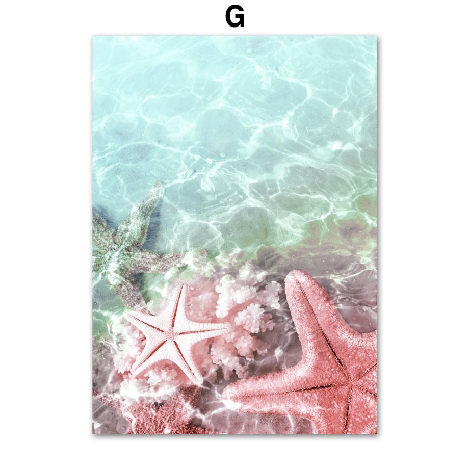 Pink Sea Ship Donut Lifebuoy Balloon Starfish Monstera Love Posters Nordic Wall Art Canvas Painting Living Room Home Decor