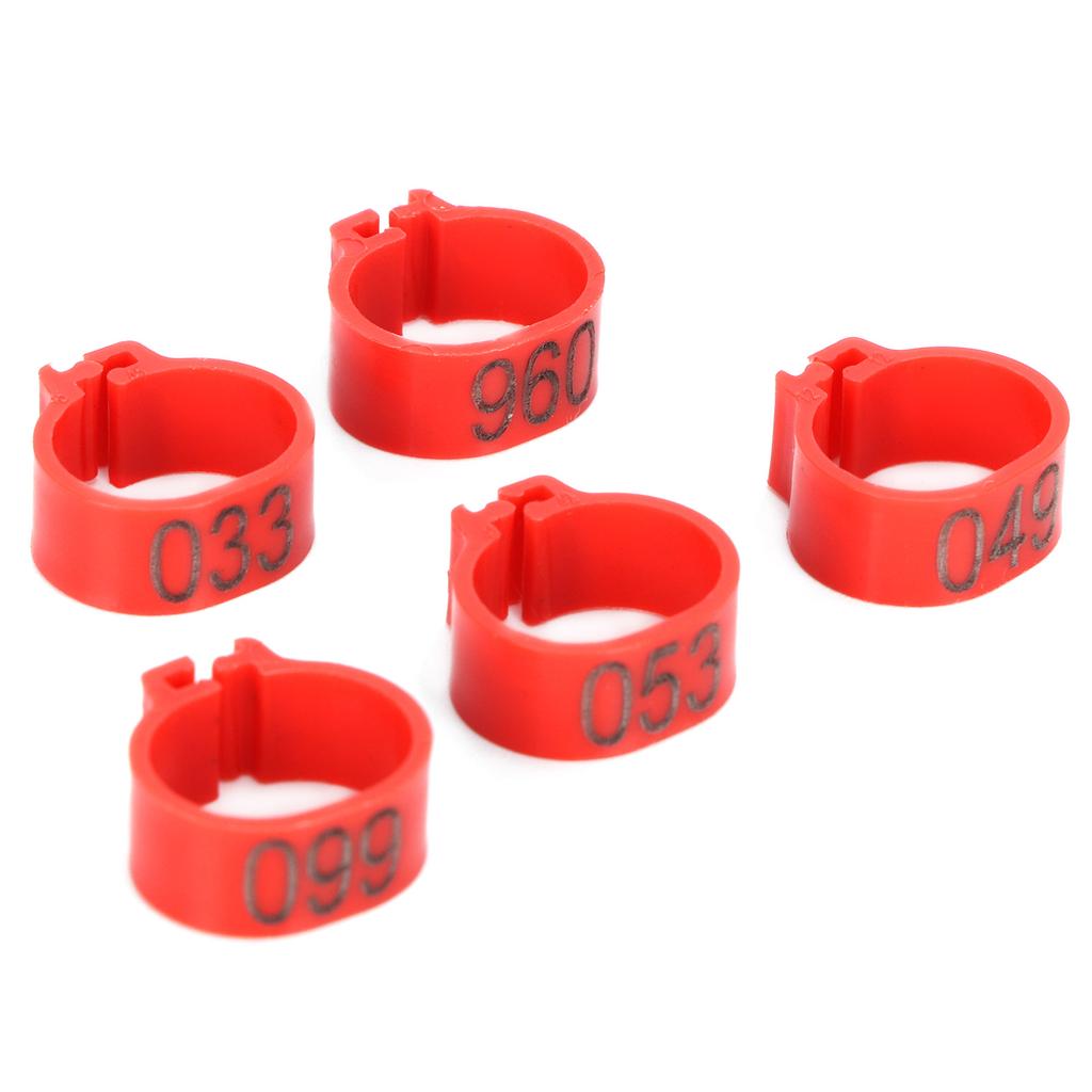 100Pcs Pigeons Identify Ring 001‑100 Numbered Poultry Leg Ring Bird Leg Bands Foot Ring
