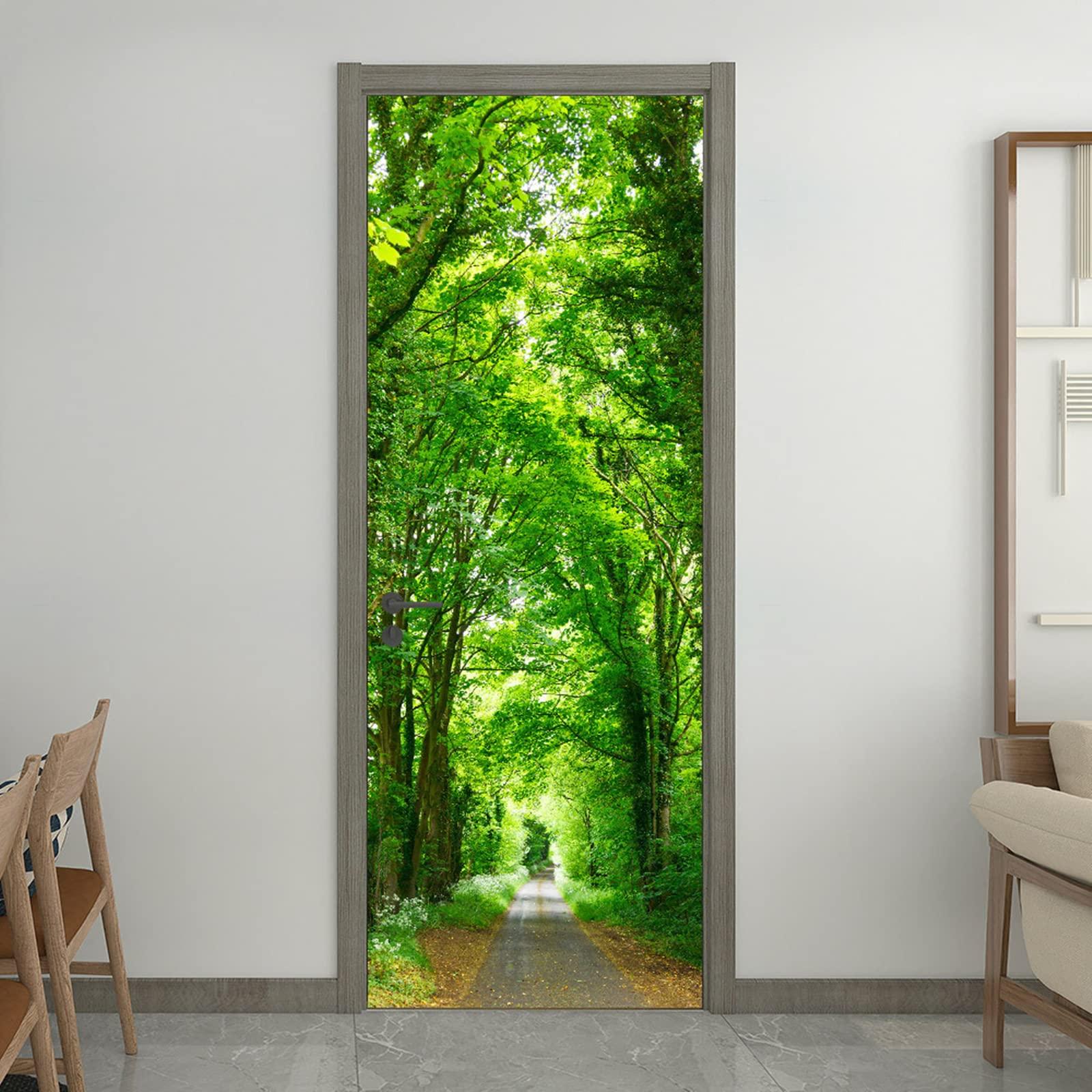 

Наклейки на стену HOTIYOK, Окно, Дорога, Зеленый, Лес, Деревья, Природный ландшафт, Наклейка с имитацией окна, Бесконечная дорога, обсаженная деревьями, Водонепроницаемая наклейка для