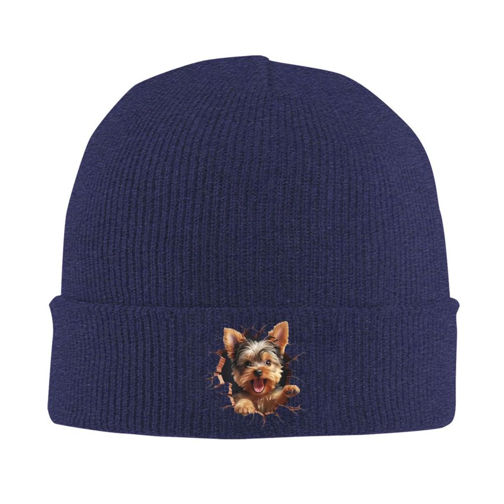 Breaking Through Cute Dog Warm Knitted Cap Winter Knit Bonnet Hat Skullies Beanies Hip Hop Caps for Unisex