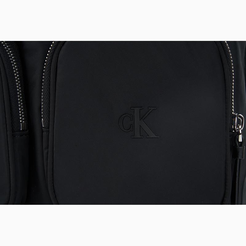 Calvin Klein Large Capacity Classic Letter Decoration Fabric Backpack Medium Women backpack Space-Black 4F3133G-UB1