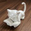 Yousheng Reading Cat Ornament, 3D Printed Desk Decor with Glasses & Book, Multi-Functional Phone Stand Holder Bookend, Eco PLA Home Decor Gift for