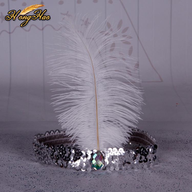 

Детская красочная повязка на голову с перьями и пайетками для индийских представлений