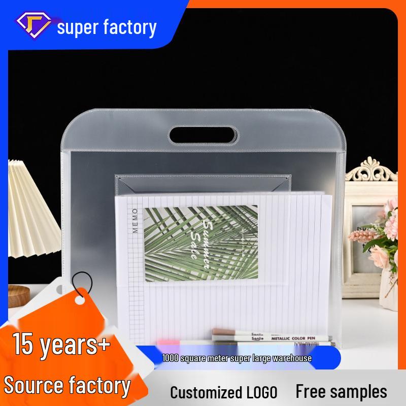 Handheld Transparent Document & Exam Bag with Large Capacity and Pencil Case B4 прозрачный