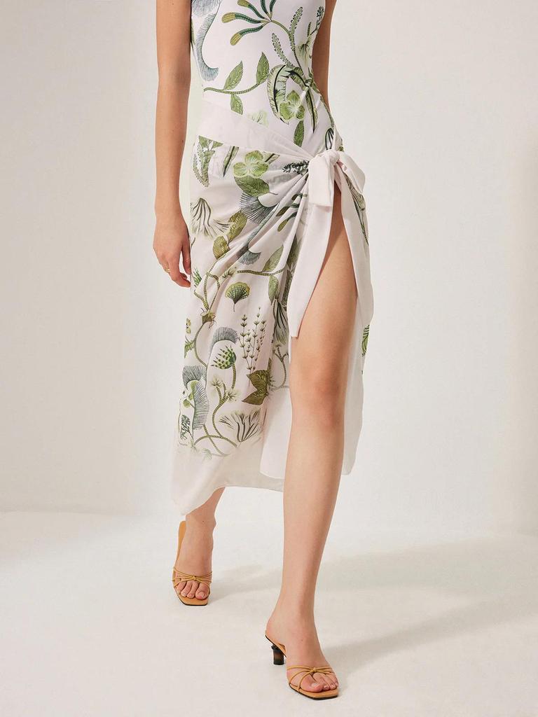 2026 Damen Sommerkleid mit Blumenprint, Spaghettiträgern und Schlitz