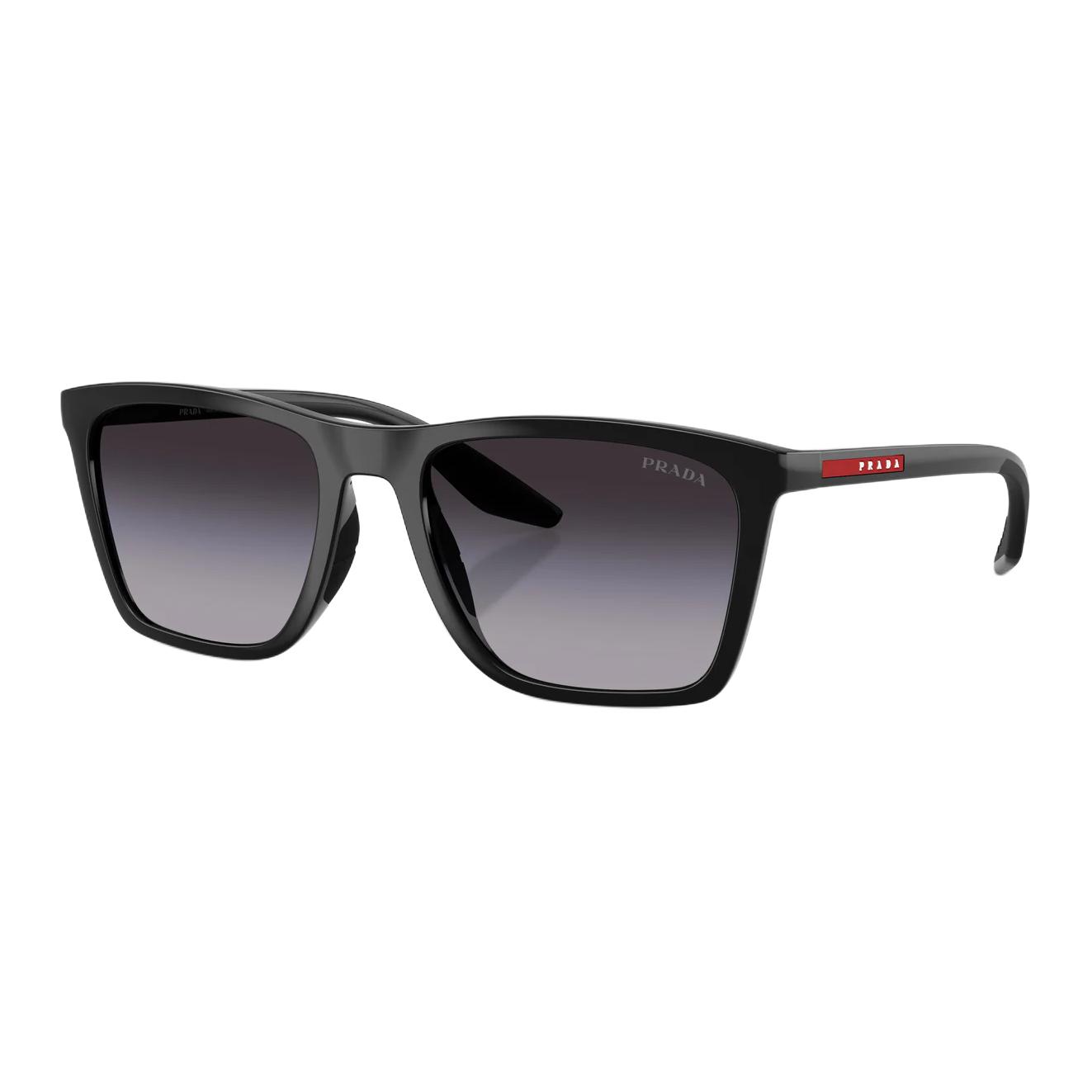 Prada Logo Design Injected Butterfly Sunglasses Men sunglasses Black PSB08S1AB09U Basic Packaging-Eyeglass Case+Box,56,Black