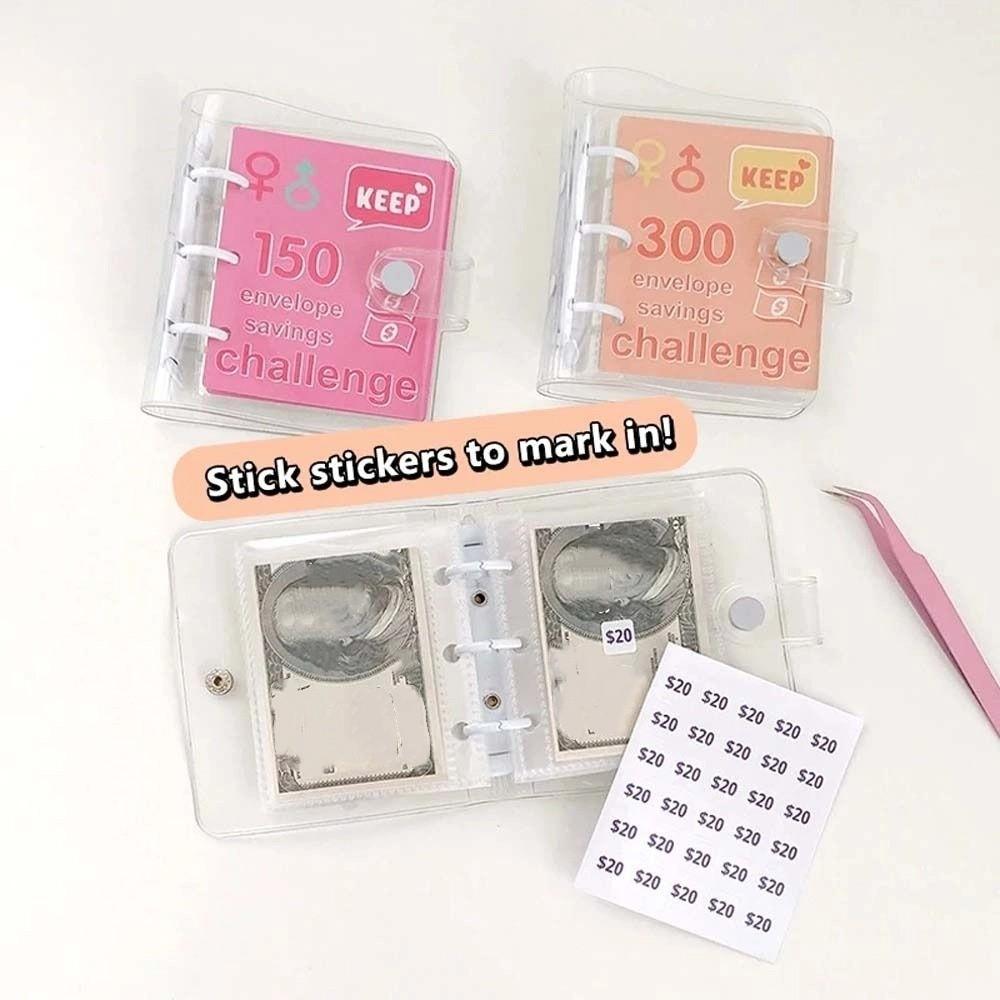 $150/300/500/1000 Money Saving Binder Cash Budget Storage Book Mini Budget Binder Save Money