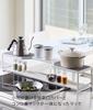 Yamazaki Kitchen Stovetop Back Rack with Exhaust Vent x D18 x Plate Tall Kitchen 5652 Cover, 75cm, White, Approx. W82.5 H15cm, Compatible, Rack,
