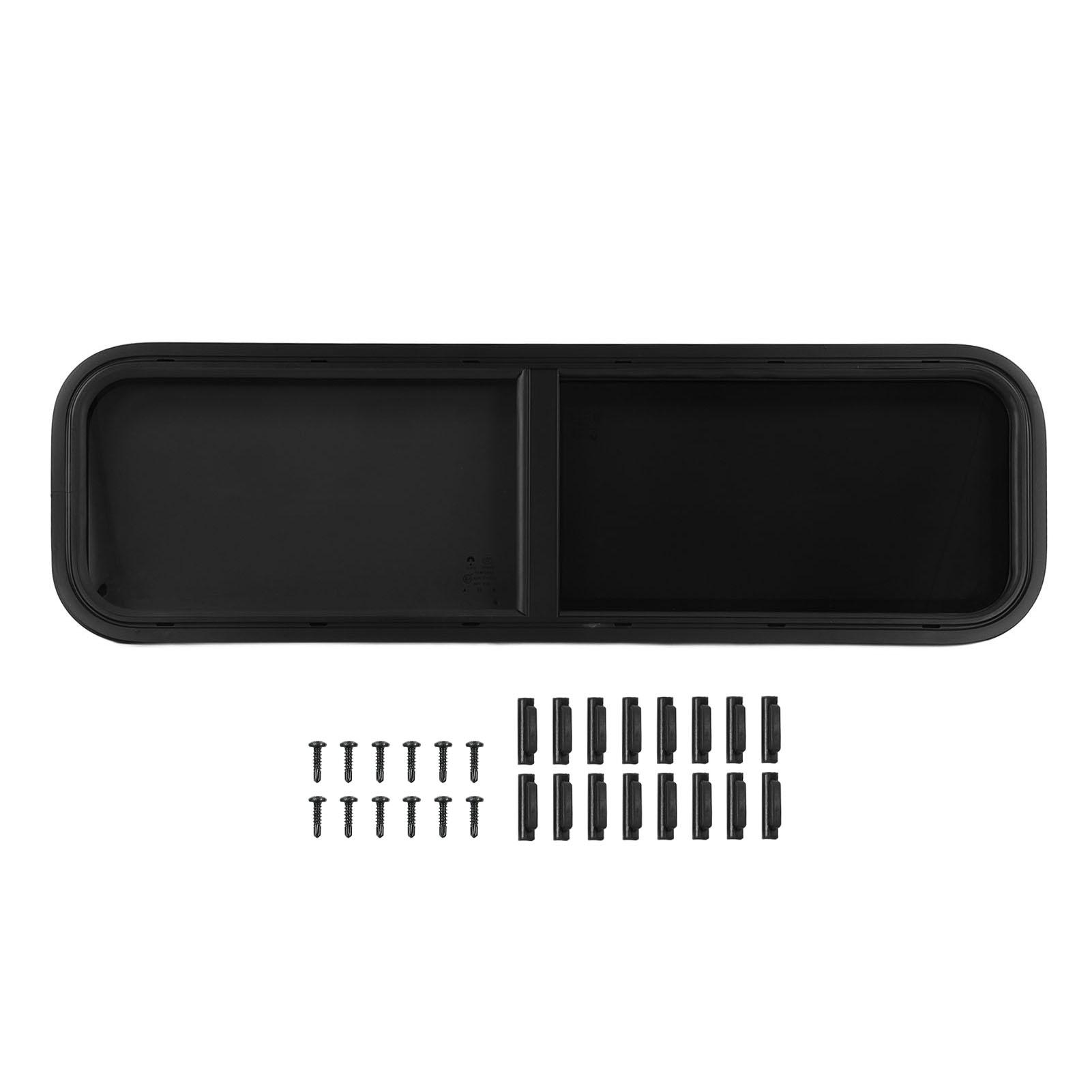 

RV Push Pull Window Rounded Corner Waterproof UV Proof Sealed Black Powder Coating for Camper Engine