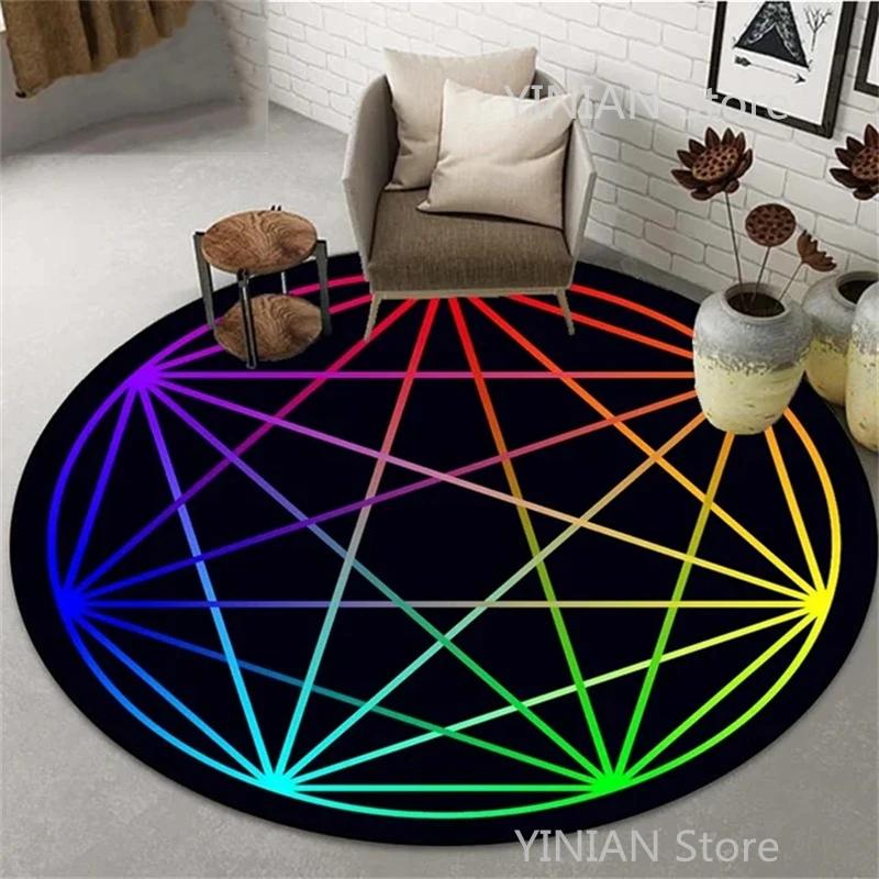 Geometry Round Carpet Cushion Living Room Bedroom Floor Mat Doormat Sofa Computer Chair Area Rug Dropshipping Wholesale