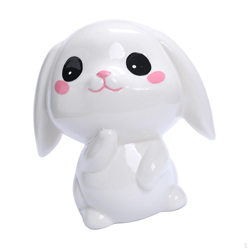 Bunny Bank, Ceramic Figure for Saving Money, Small Sculpture Kids And Adults
