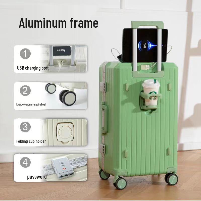 OEING 007 Multi-functional Aluminum Frame Luggage 30 Inch