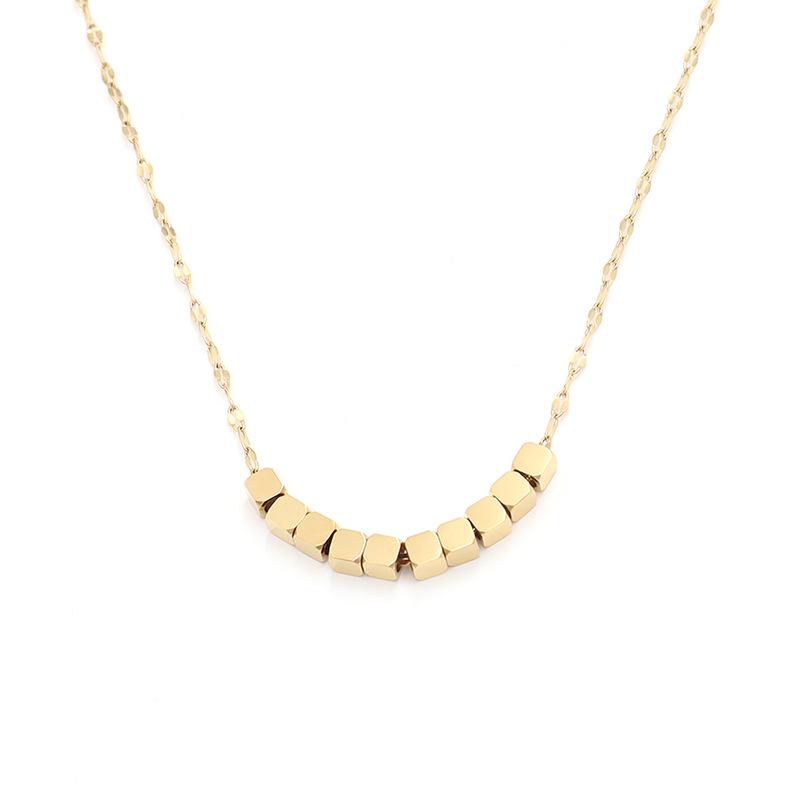 Mode Leichter Luxus Bafanglai Kleines Quadrat Titanstahl Halskette Schmuck Damen Nischen Design 18K Schlüsselbein Kette