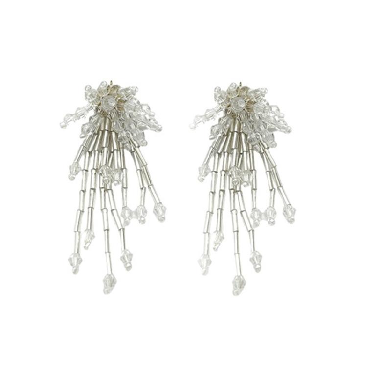 

Shimmer Crystal Tassels Drop Earrings Lightweight Allergy resistant Jewelry For Parties Event And Daily Fashion 1