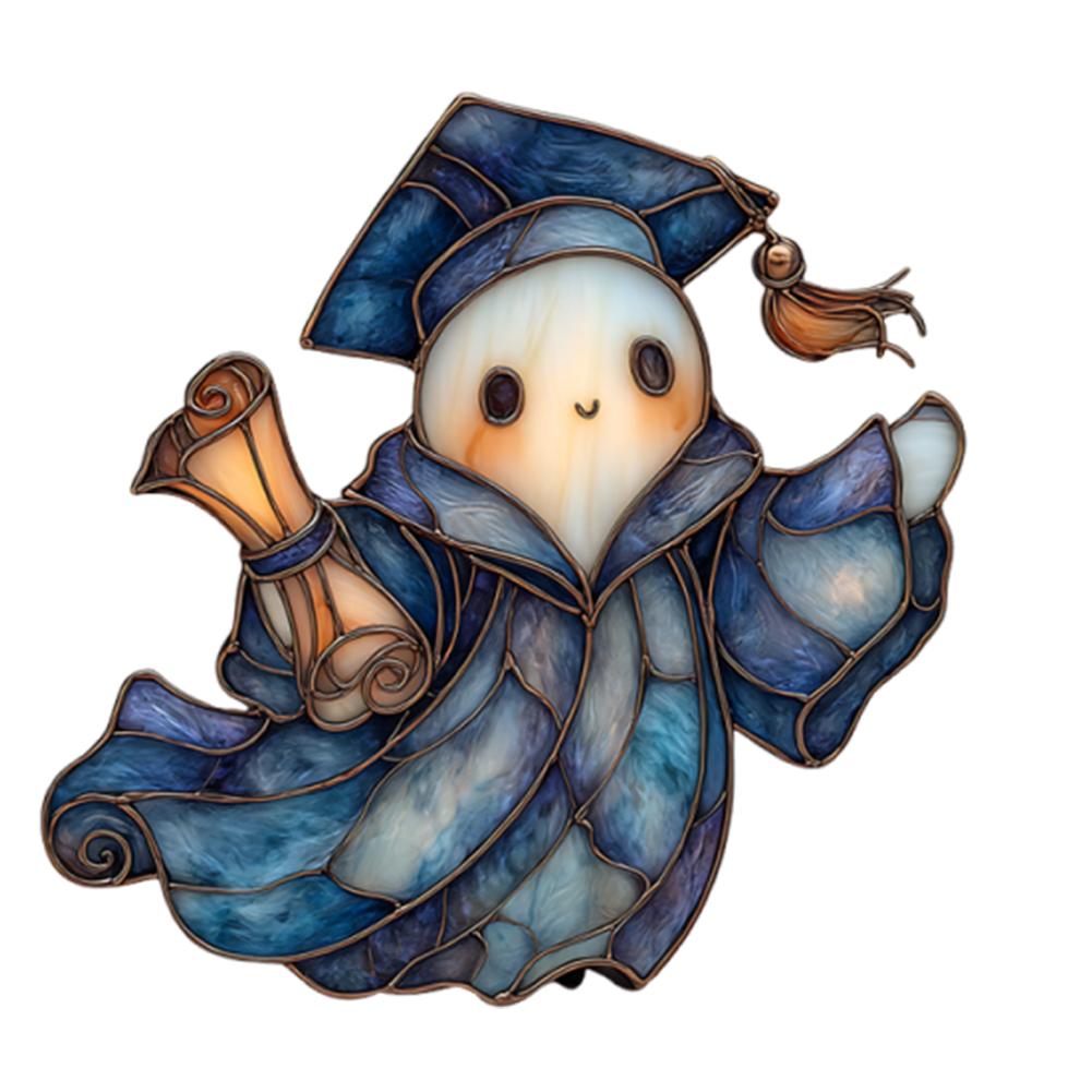 

Halloween Cute Ghost Hanging Sign with Chain Cartoon Ghost Acrylic Plaque Wear Resist Window Hanging Ornament for Indoor Window