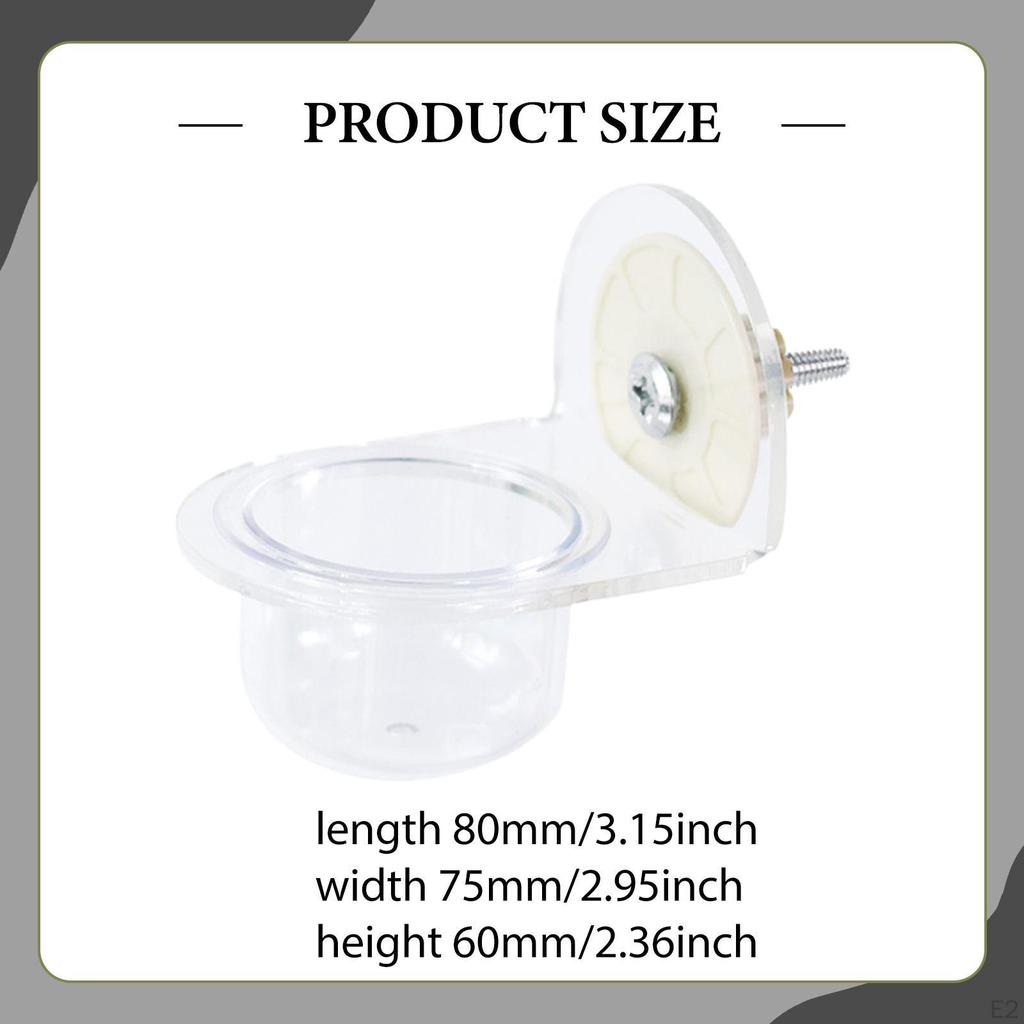 Parrot Feeder Bird Food Bowl Acrylic Feeding Easy to Clean Clear Station Water Drinker