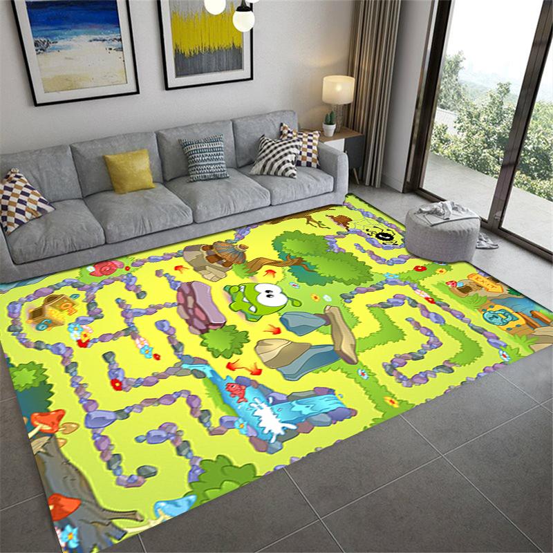 2025 Neuer Om Nom Stories Teppich für Wohnzimmer Schlafzimmer Zuhause Sofadekoration, Kinderspiel Rutschfeste Fußmatte100