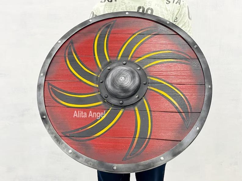 Handmade Ivar the Boneless Viking Shield: Wooden Cosplay LARP Shield