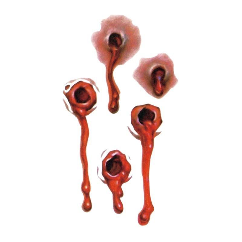 New Halloween Tattoo Stickers Simulated Bloody Scar Stickers Realistic Horror Disposable Temporary Waterproof Stickers