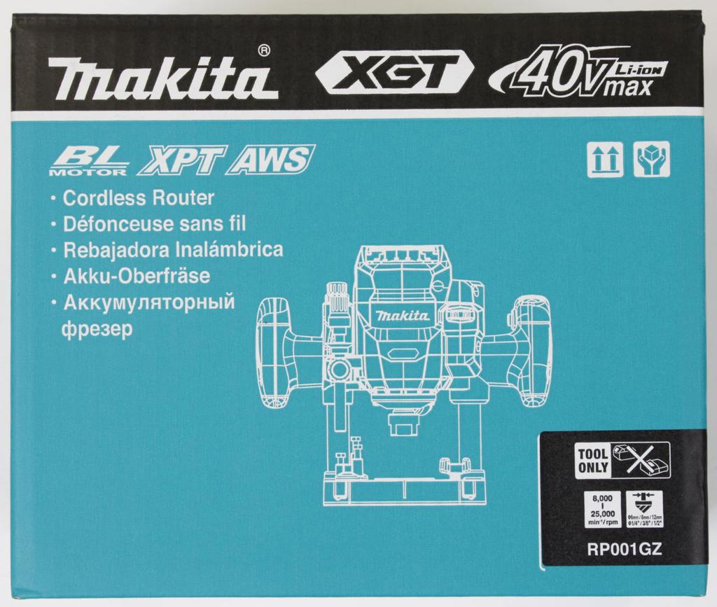 Makita Cordless Router 40Vmax and charger sold RP001GZ (Battery separately)