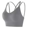 Thin Straps Integrated Fixed Cups Shockproof Gathered Sports Bra for Women Large U-shaped Beautiful Back Yoga Bra