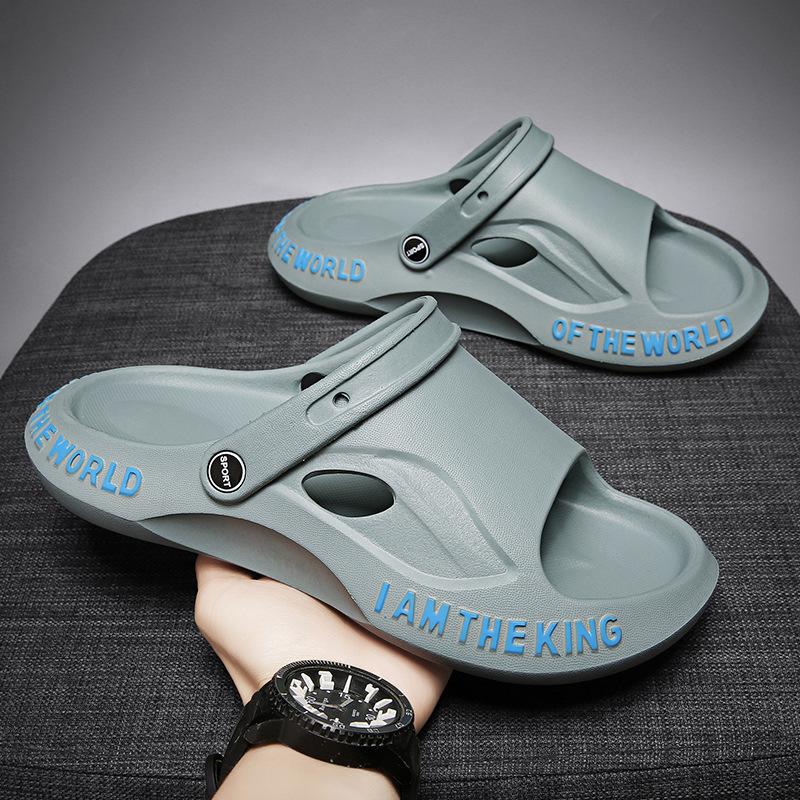 

Модные летние мужские тапочки, удобные пляжные сандалии для отдыха на открытом воздухе, сандалии для дома, модные шлепанцы, домашние тапочки, обувь для ванной для мужчин и женщин 45 синий