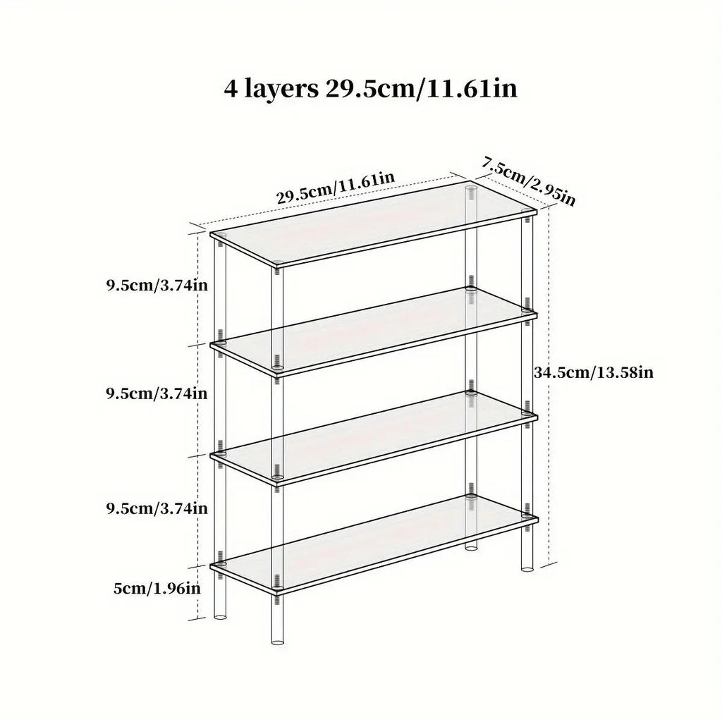 Acrylic Multi Functional Display Stand Desktop Perfume Organizer Transparent Layered Shelf Collectibles Model Stand Holders