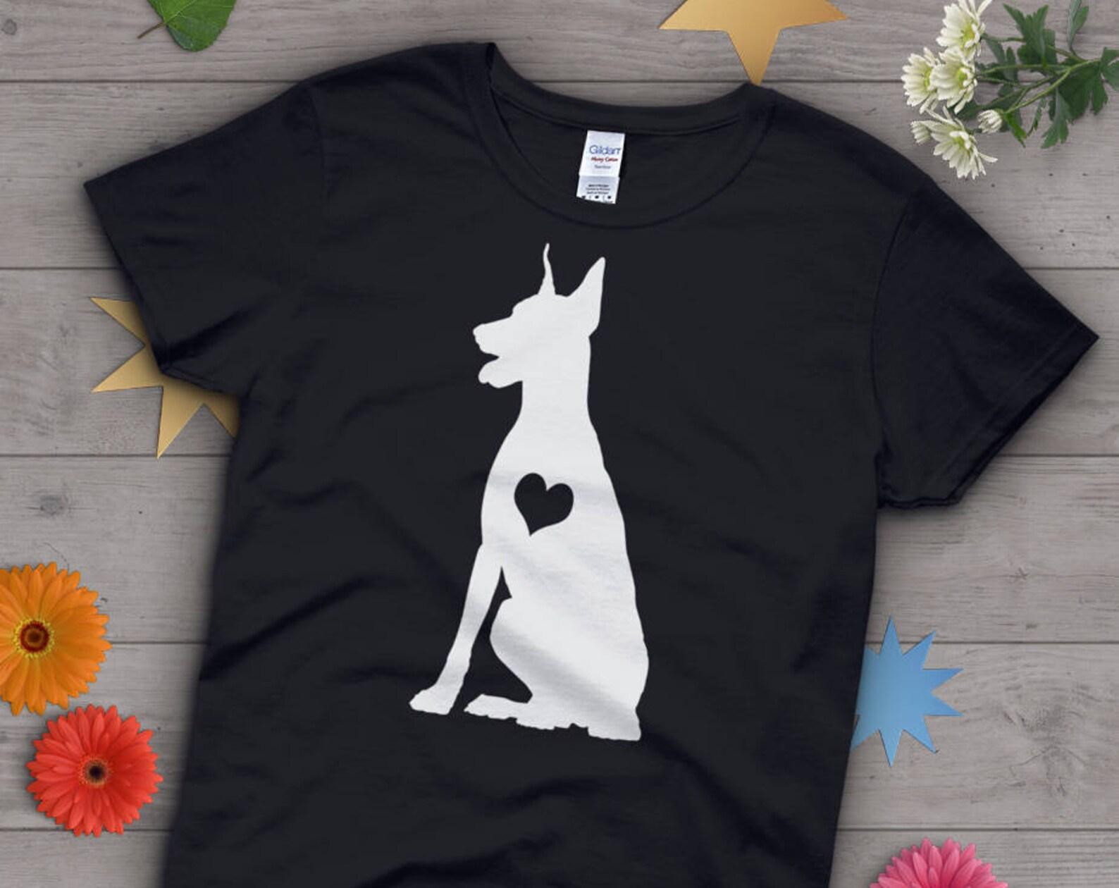 Doberman Shirt, , Doberman Pinscher Lover Gift, Cute Doberman Mom T-shirt, Dog Lover Tshirt, Pet Graphic Tee, Tops, Pink Blue Navy 120