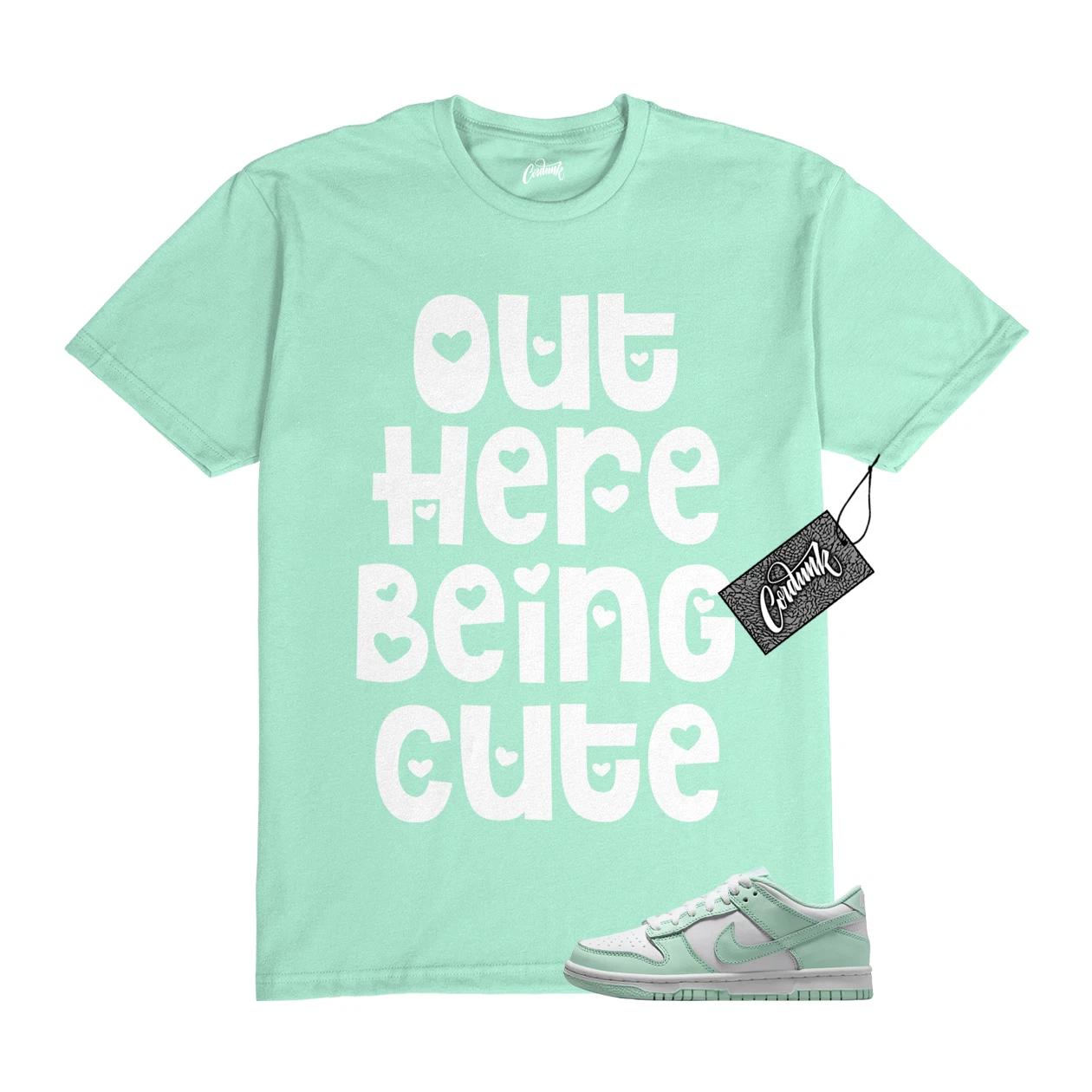 

Dunk Low Mint Foam White Air Force 1 T Shirt to Match CUTE M