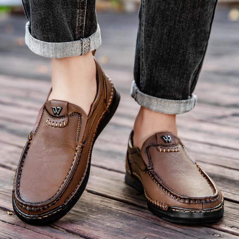 38-47 Outdoor Leather Shoes Mens Car Driving Shoes Leather Large Size Ankle Boots Casual Shoes