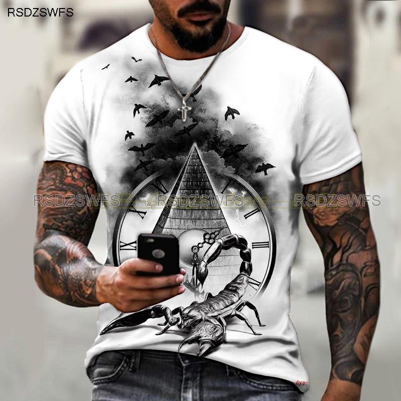 Summer Retro Gray Pointer 3d Printing Short Sleeve Men's T-shirt Cool Fashion Streetwear Round Neck T-shirts