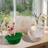 Pig Basket Silicone Flowerpot Mold for Resin Concrete Crafts Decorative Planter Candle Cups and Gift Container Making
