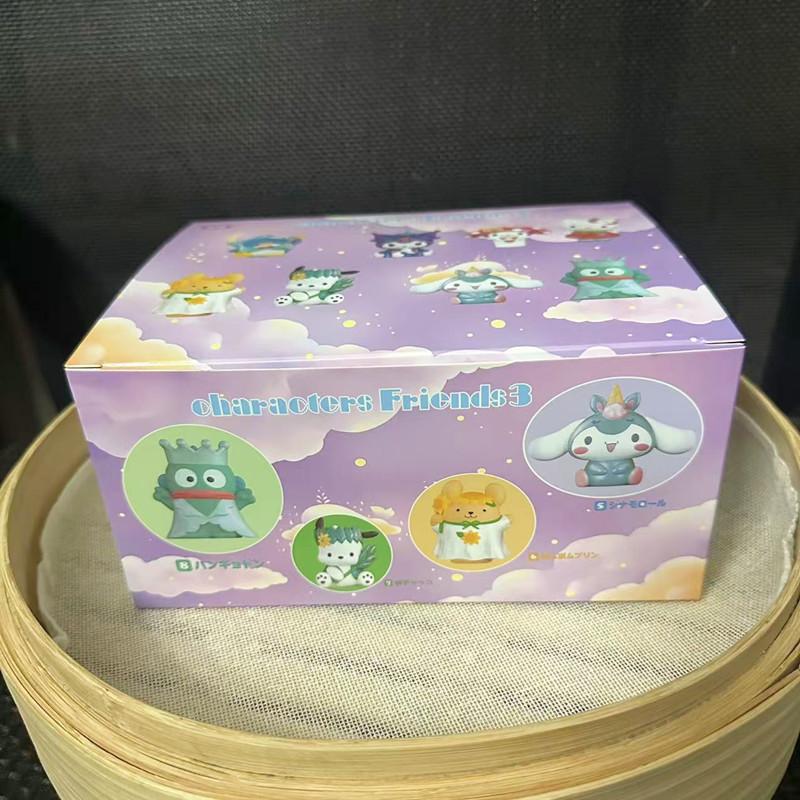 Bandai Original Shokugan Sanrio Friends 3rd Kuromi Pompompurin pochacco hangyodon Figure Collectible Toys Cute Home Decor Gift