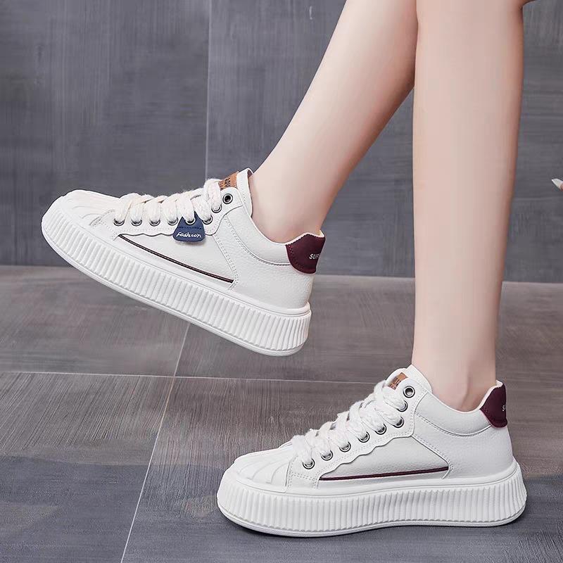 New Niche Shell Head Little White Shoes Thick Sole Versatile Sports Board Shoes High Top