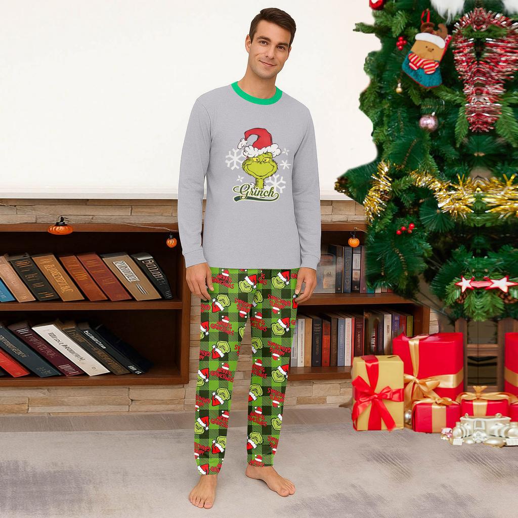 Weihnachtstag Drucke Familie Passend Langarm Tops+Hosen Set Familie Passende Sets