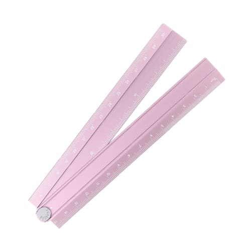 uxcell 30cm Folding Straight Ruler, Metric Aluminum Alloy Protractor, Foldable Angle Ruler, Geometry Measuring Tool for Architects, Artists, and Offic