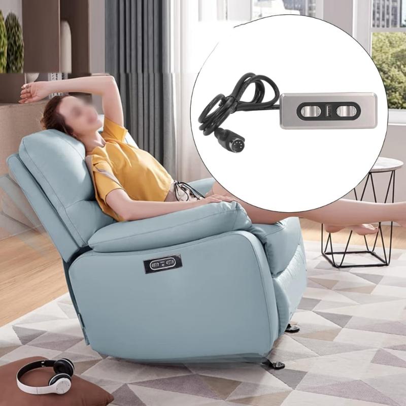 ABS Electric Recliner Switches Double Motor Controllers Silents Operations USB Charging Ergonomic Handheld Designs