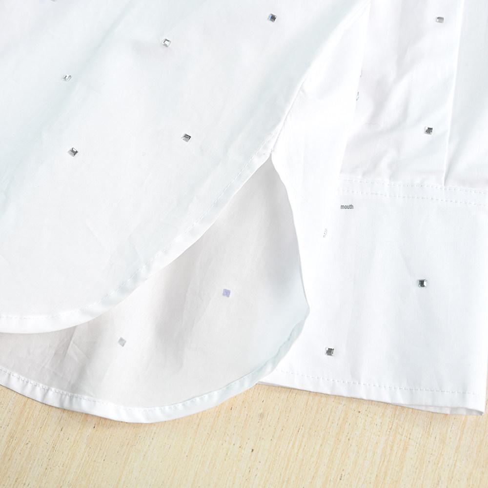 Siqi Women's Spring Rhinestone Long-Sleeve Casual Shirt