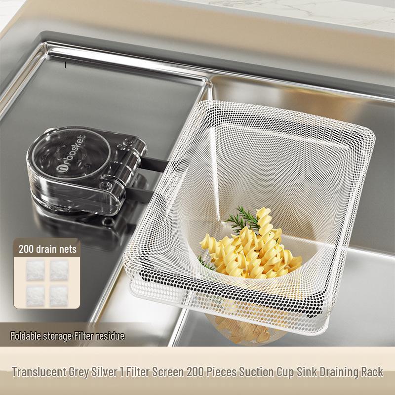 Suction Cup Sink Filter: Disposable Food Scrap Draining Net