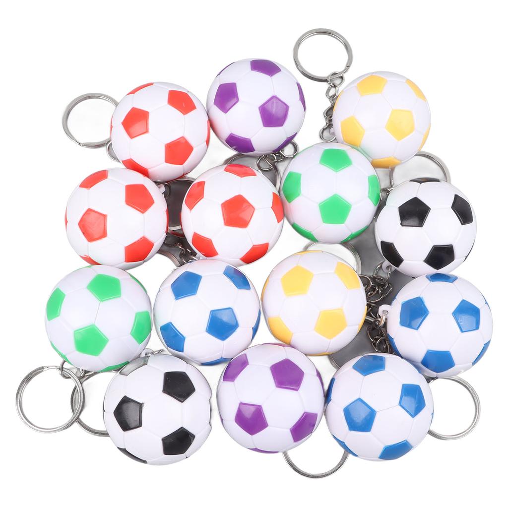 14pcs PVC Soccer Keychains Key Ring Football Keychains Waterproof Football Keyrings Sport Ball Key